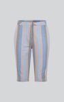 Striped Herringbone Texured Mid-Length Shorts