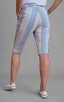 Striped Herringbone Texured Mid-Length Shorts