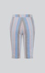 Striped Herringbone Texured Mid-Length Shorts