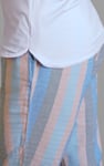 Striped Herringbone Texured Mid-Length Shorts