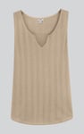 Textured Sleeveless V-neck Tank Top