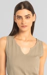Textured Sleeveless V-neck Tank Top