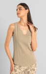 Textured Sleeveless V-neck Tank Top