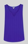 Textured Sleeveless V-neck Tank Top
