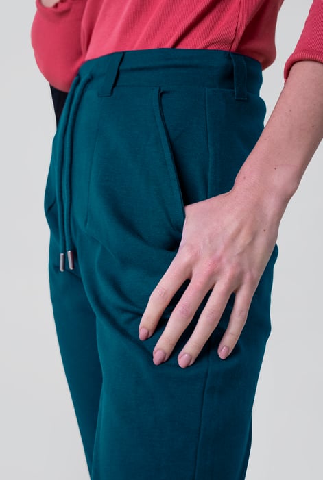 Green Enorsia Jersey Tapered Trouser