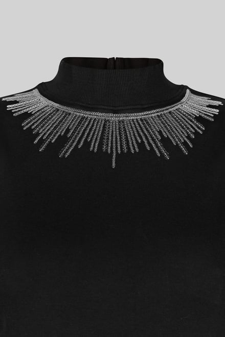 Silver Sequin High Neck Sleeveless Top