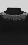 Silver Sequin High Neck Sleeveless Top