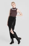 Silver Sequin High Neck Sleeveless Top