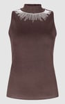 Silver Sequin High Neck Sleeveless Top