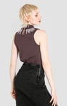 Silver Sequin High Neck Sleeveless Top