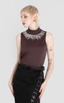 Silver Sequin High Neck Sleeveless Top