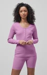 Ribbed Cycling Shorts & LS T-Shirt  Set