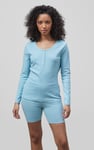 Ribbed Cycling Shorts & LS T-Shirt  Set