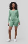 Ribbed Cycling Shorts & LS T-Shirt  Set