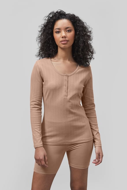 Ribbed Cycling Shorts & LS T-Shirt  Set