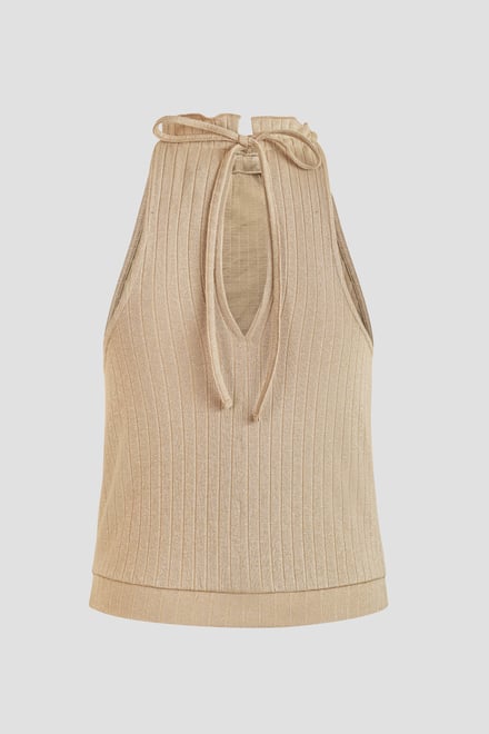 Halter Neck Bow Details Crop Top