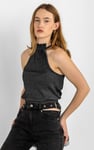 Halter Neck Bow Details Crop Top