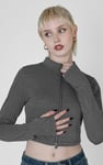 Design Jersey Long Sleeve Crop Zip Top