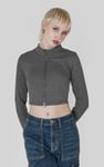 Design Jersey Long Sleeve Crop Zip Top