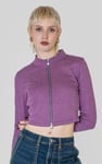 Design Jersey Long Sleeve Crop Zip Top