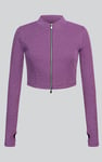 Design Jersey Long Sleeve Crop Zip Top