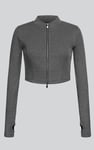Design Jersey Long Sleeve Crop Zip Top