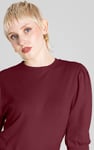 Long Sleeve Crew Neck Jersey Top With Puff Sleeve