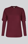Long Sleeve Crew Neck Jersey Top With Puff Sleeve