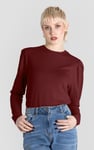 Long Sleeve Crew Neck Jersey Top With Puff Sleeve
