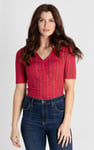 Short Sleeve Shimmer Printed Viscose Top