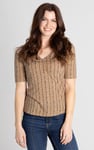 Short Sleeve Shimmer Printed Viscose Top