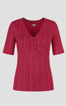 Short Sleeve Shimmer Printed Viscose Top
