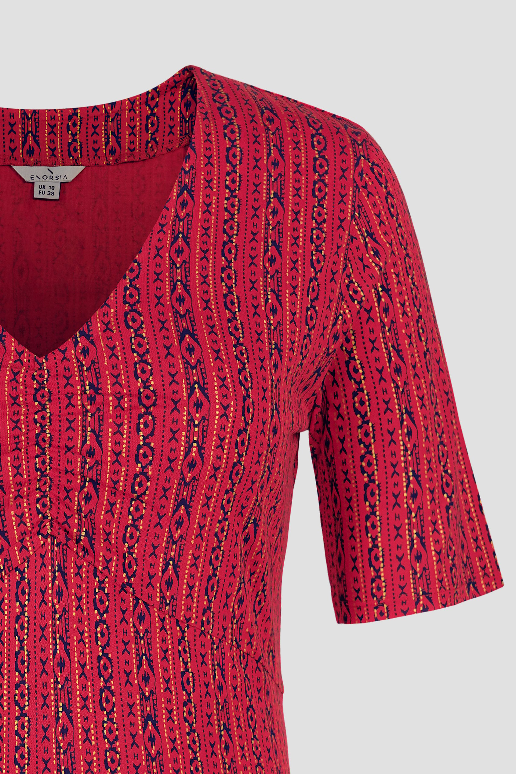 Short Sleeve Shimmer Printed Viscose Top