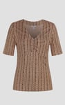 Short Sleeve Shimmer Printed Viscose Top