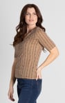 Short Sleeve Shimmer Printed Viscose Top