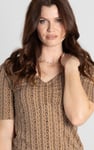 Short Sleeve Shimmer Printed Viscose Top