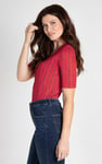 Short Sleeve Shimmer Printed Viscose Top