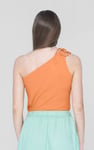Knotted One Shoulder Rib Vest