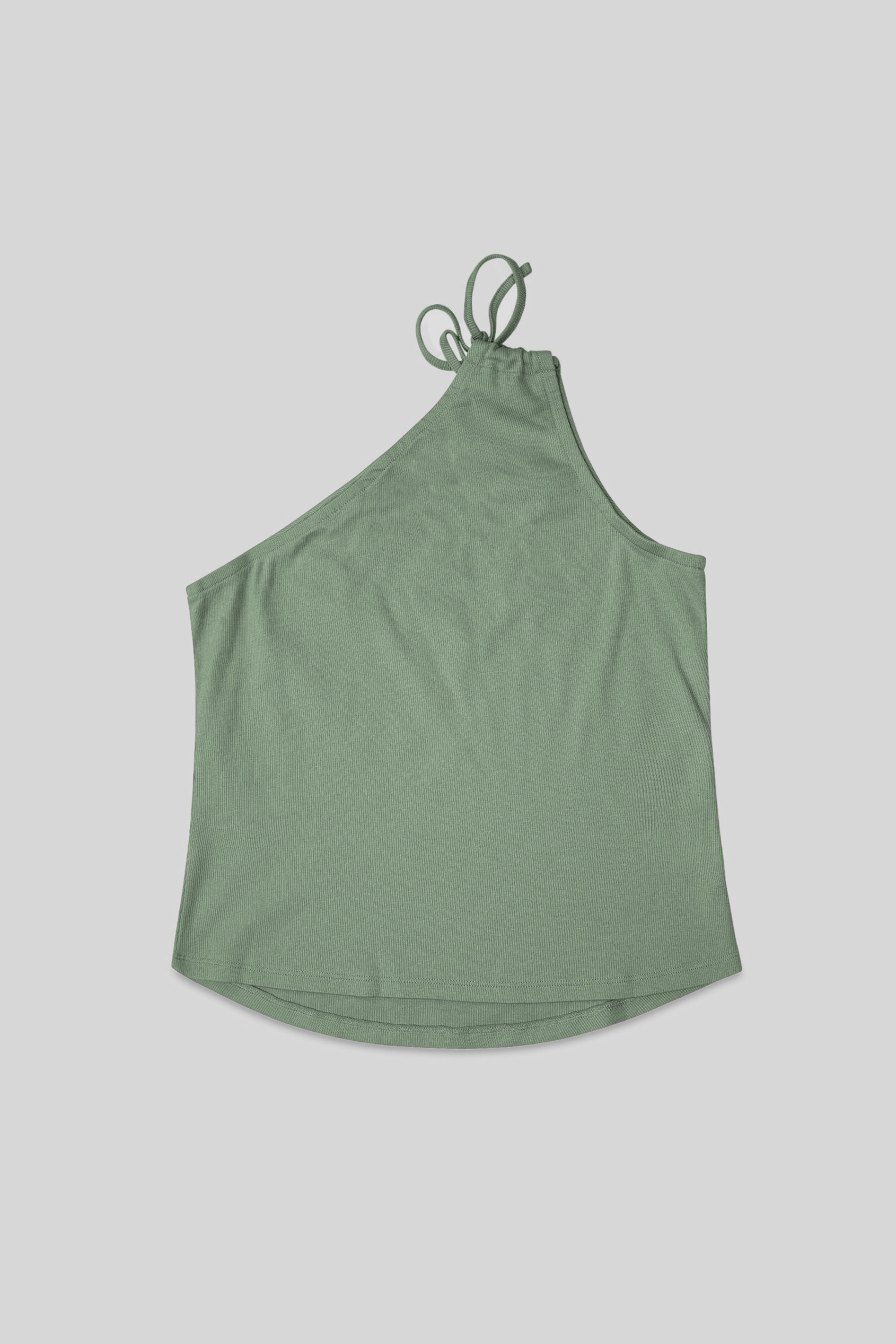 Knotted One Shoulder Rib Vest