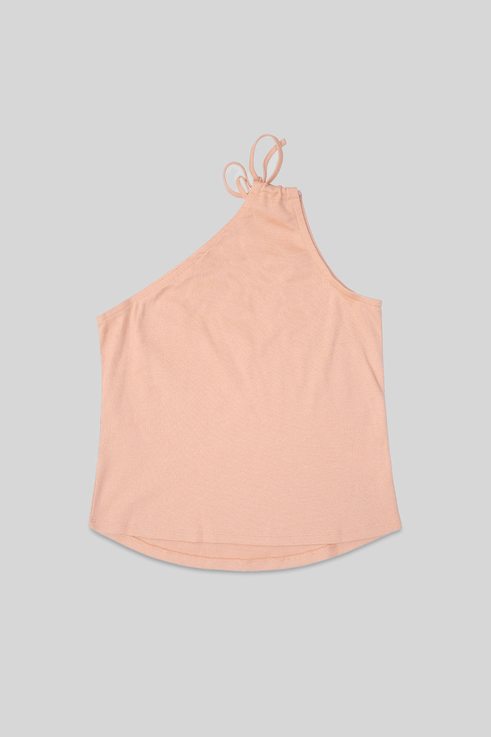 Knotted One Shoulder Rib Vest