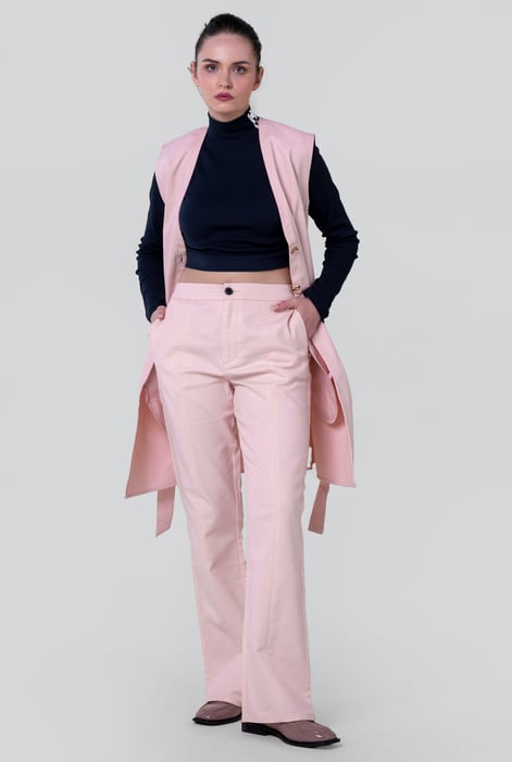 Womens Cream Front Seam Chino Trouser