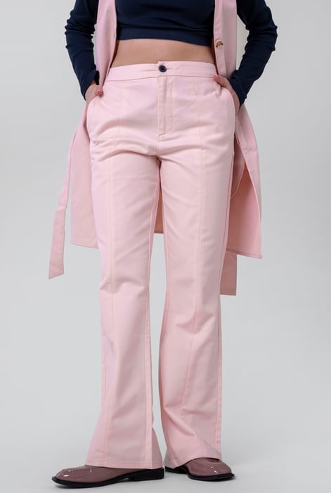 Womens Cream Front Seam Chino Trouser