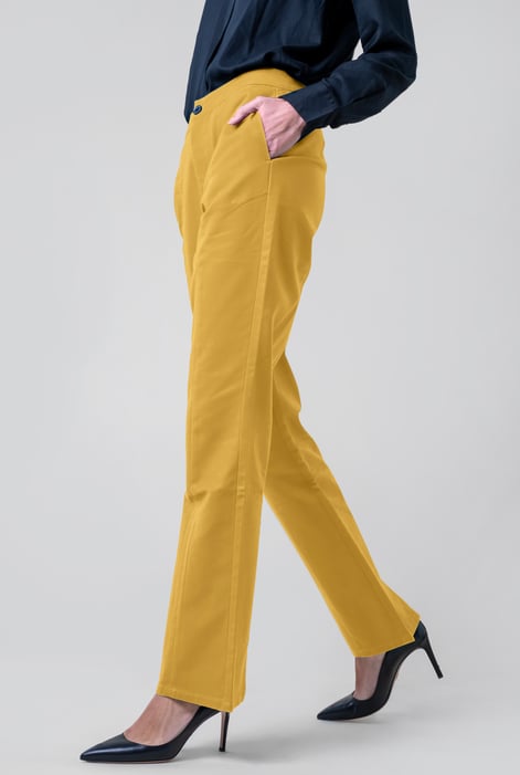 Womens Yellow Front Seam Chino Trouser