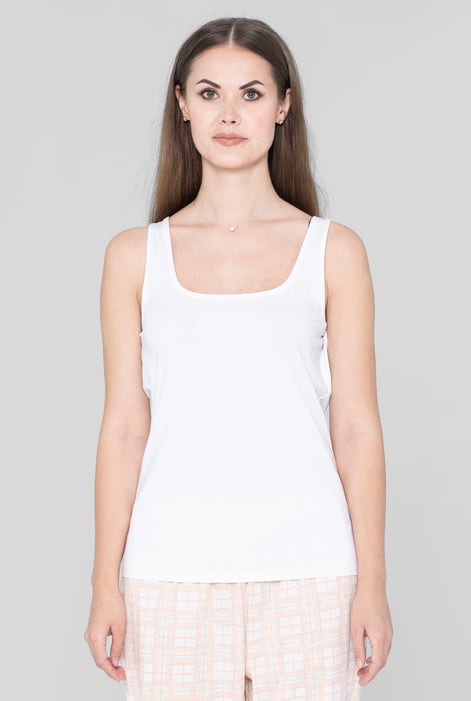 White Cotton Strap Vest