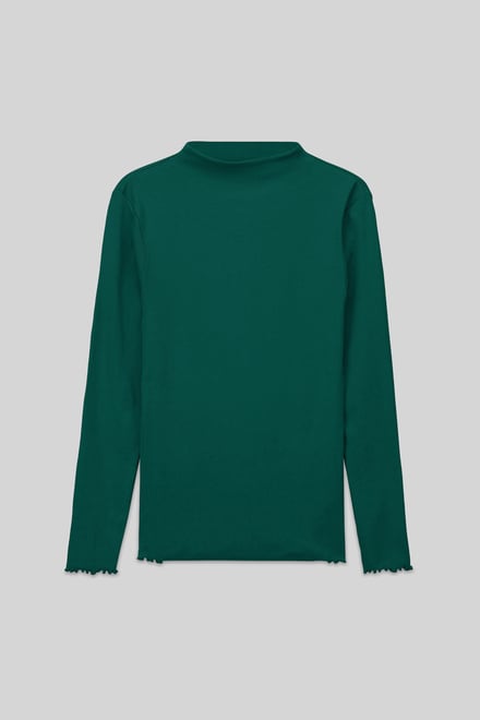 Womens High Neck Ribbed Top