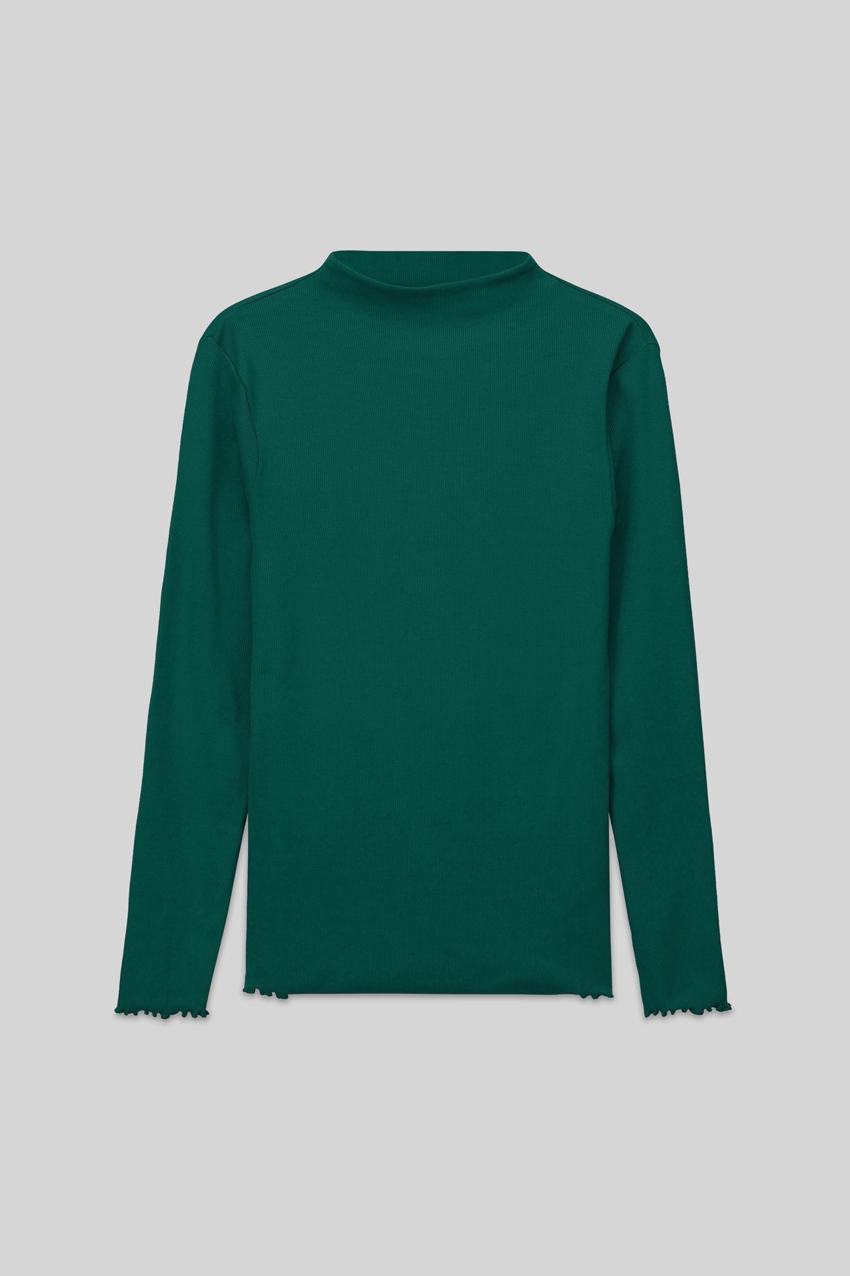 Womens High Neck Ribbed Top