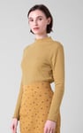 Womens High Neck Ribbed Top