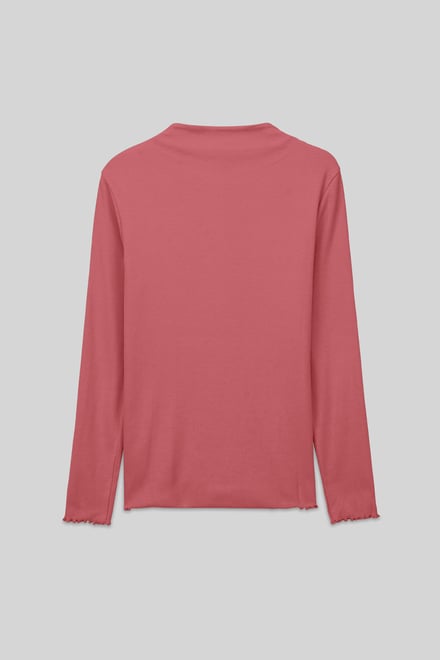 Womens High Neck Ribbed Top