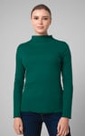 Womens High Neck Ribbed Top
