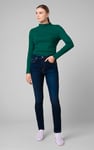 Womens High Neck Ribbed Top